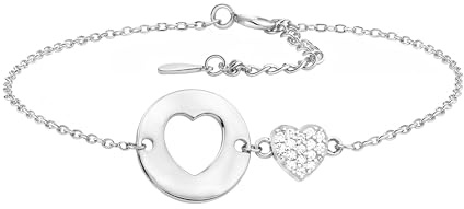 Sofia Milani - Damen Armband 925 Silber - mit Zirkonia Steinen - Kreis Herzen Anhänger