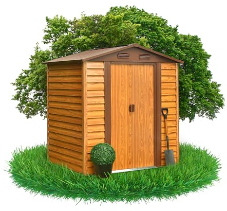 Grindi - Gerätehaus Metall Arbor I - Gartenhütte - Gartenhaus - Geräteschuppen 152x193x203 cm Schiebetür - Garten Schrank - Fahrradgarage - Shelter - Gartengerätehaus - Tiny House -