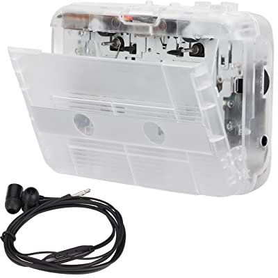 ASHATA Tragbarer Kassettenspieler, UKW Radio, Bluetooth 5.0, Klassischer Stil, Weiß, 2AA Batterie oder USB Netzteil