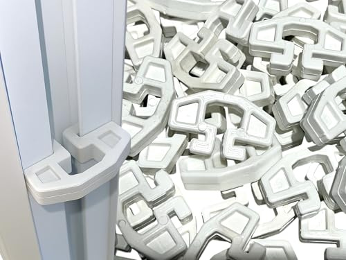 KEEPER CLIP Fußballtor-Haken-Clips für Aluminiumtore (75 Stück) Twist-Fit Torbefestigungen, Kunststoff-Torbefestigungsclips, weiß, Einheitsgröße