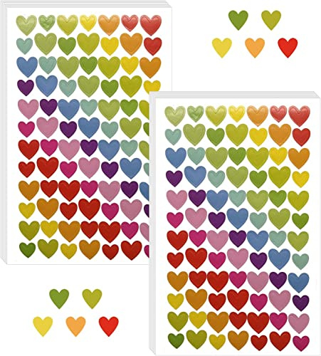 BLMHTWO 1680 Stücke Herz Sticker, Bunte Herz-Aufkleber Selbstklebende Herzen Sticker für Kinder Kleine herzförmige Aufkleber für Valentinstag Scrapbooking DIY-Basteln Kinderbelohnungen