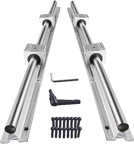 CNCMANS Rails Linéaire Guide 2 SBR20-1500mm Rail de Glissière Linéaire Axe de Guidage Linéaires + 4 SBR20UU Blocs de Roulement, Rails et Roulements Linéaires pour les machines dautomatisation