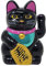 Starlet24 Mini figurine de chat porte-bonheur à énergie solaire - 5 cm - Avec symbole de bonheur et de prospérité - Pour bureau et maison - Noir