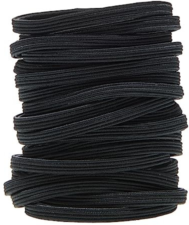 20 Stück Haargummis für Frauen, COZEASY schmerzfreie Pferdeschwanzhalter, keine Beschädigung der Haarbänder, schwarzes Haargummi für mittlere bis dicke Haarschmuck, Farbe 01