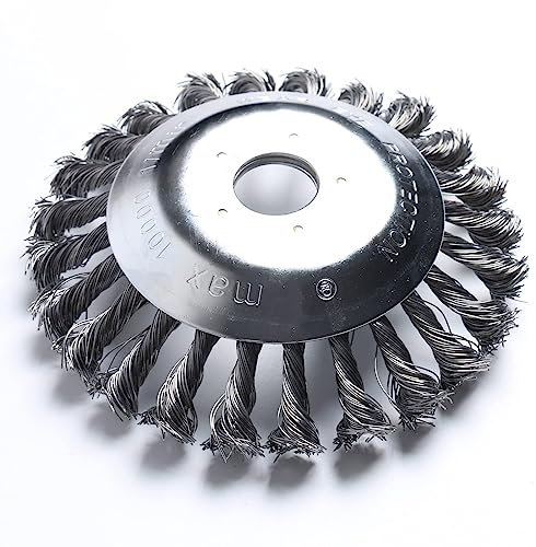 LICHIFIT Grass Trimmer Head Brush Cutter Knotted Steel Wire Wheel Brush Replacement for Lawn Mower Replacement Part Weed Cutting Head Weeding Tray