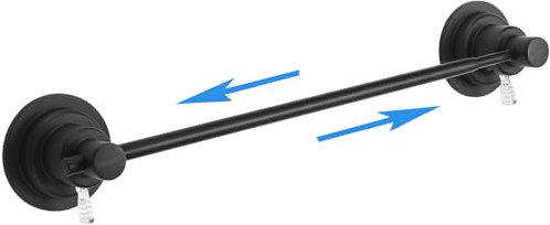 Sneatup Toallero extensible de acero inoxidable con ventosa (negro mate)