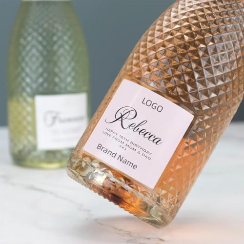 Pahdecor Personalisierte Wasserdichte Champagner Weinflasche Label Aufkleber Benutzerdefinierte Logo Markenname Label Hochzeit Meilensteine Geschenk Wein Aufkleber für Geburtstag Hochzeit Verlobung