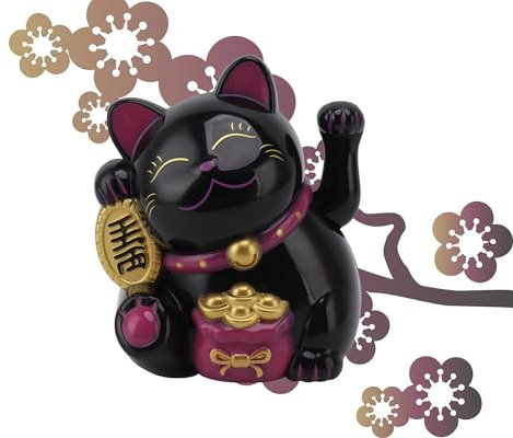 Gato de la Suerte de 5,5 Pulgadas, Gato de la Fortuna con Brazo Eléctrico Que Agita, Gato de la Suerte con Brazo Que Agita, Decoración de Feng Shui para Tiendas, Restaurantes,