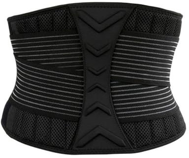 Rückenstützgürtel zur Entlastung des Unteren Rückens, Atmungsaktive Rückenbandage für Herren und Damen, Rückengurt für Arbeit und Sports A,S