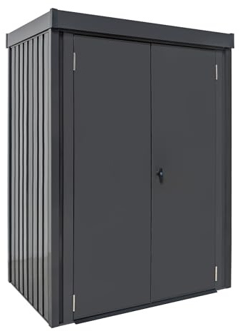 Gerätehaus Metall 1,3m² | Premium Geräteschuppen 98 x 133 x 185cm Gasdruckdämpfung