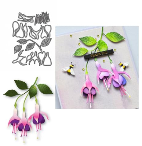 Sredwtk Blumen Blüten Stanzschablonen Geburtstag Weihnachten Metall Prägeschablonen Stanzformen Schneiden für DIY Karte Sammelalbum Scrapbooking Fotoalbum Deko Cutting Dies