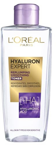 L'Oréal Paris Hyaluron Expert Replumping Toner, Hyaluronic acid, removes traces of makeup and refreshes skin complexion, 200ml
