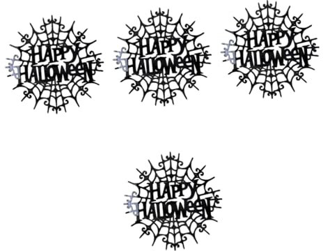 jojofuny 4 Stück Wandtattoo Spinnennetz Aufkleber Für Erwachsene Fröhliches Halloween-zeichen Aufkleber Für Nägel Halloween-partydekorationen Nagelsticker Für Aufkleber Für Halloween Acryl