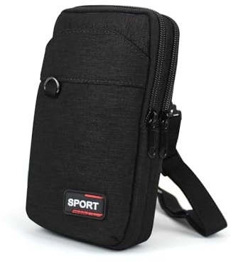 AfitLulu 7-Zoll Umhängetasche Herren Klein 3-Lagen Taschen Handytasche zum Umhängen Herren, Handy Umhängetasche mit Abnehmbaren und Verstellbaren Schultergurten für Wandern Sport
