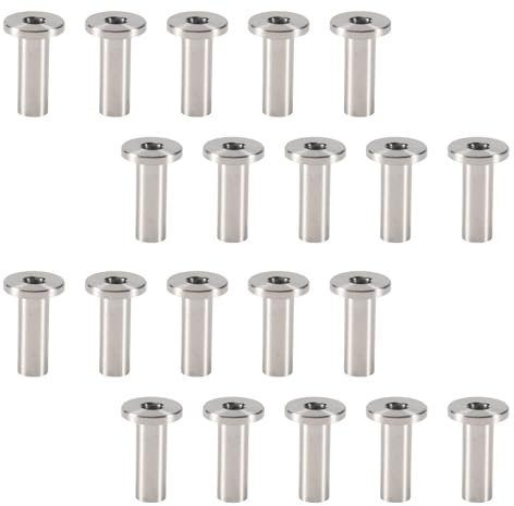 SweetSerenade 20Pcs Stainless Steel Protector Sleeves Protective Sleeves Grommet Kit for 1/8inch Wire Rope Cable Railing, DIY Balustrade T316 Marine Grade