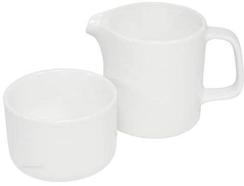 Darthome Off White Hotel Porcelain Sugar Bowl & Milk Creamer Jug Afternoon Tea Party Set