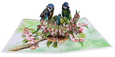 Biglietto di auguri 3D pop-up di Pasqua fatto a mano, con busta regalo, biglietto di auguri, auguri pasquali, Pasqua