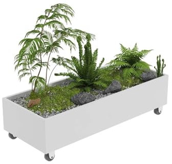 LIBANGRONG-888 Planter Box ﻿ Outdoor Flower Box Green Flower Bed with Universal Wheels Milk Tea Shop Coffee Shop Outdoor Partition Mobile Flower Trough Urban Raised Garden Bed