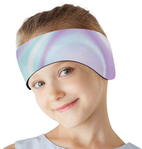 HeySplash Fascia da Nuoto, Fascia di Protezione per Orecchi da Nuoto, Protezione per Orecchie in Neoprene per Bambini e Ragazzi, Fascia Impermeabile per Nuotare, Taglia M, Viola Tie-Dye