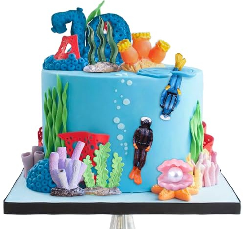 Unter dem Meer Kuchen Toppers Ozean Taucher Aquanaut Cupcake Toppers Unter dem Meer Party Dekorationen Ozean Meer Thema Baby Shower Geburtstag Party Kuchen Dekorationen