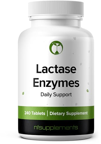 Lactase Supplement 240 Tablets Natural Enzymes 3000 FFC ALU 90mg Gluten Free Non-GMO Vegan (240, Lactase)