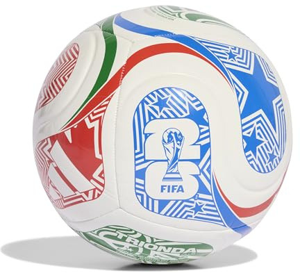 adidas Mixte FIFA World Cup 26 Trionda Club Ball, White/Vivid Red/Glory Blue/Green, 3