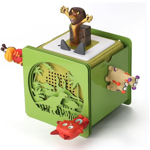 Quadratisches Grünes Dinosaurier Magnetregal für Toniebox bis 40 Figuren | Platzsparend & ordentlich, Starker Magnet, rutschfest, Dinosaurier-Design, dekorativ, Abgerundete Kanten, kindersicher
