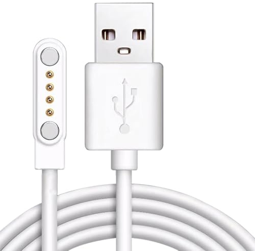Vroxdrez Câble de Chargement pour Montre Intelligente Magnétique USB 4 Broches Compatible Smartwatch Sans Broche 2,54 mm Chargement Rapide Sécurisé Portable