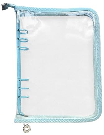 XEnveloppe De Journal De Dossier – Couverture Transparente À Fermeture Éclair En PVC À 6 Anneaux, Sac De Planificateur De Budget Rechargeable | Pour Affaires, Études, La Maison, Voyages, L