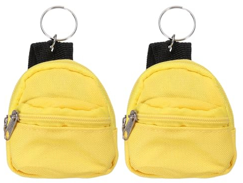 sourcing map 2 mini zainetti portachiavi, 11,2 x 6,1 cm, grazioso portamonete in tela, piccolo portamonete, portachiavi, borsa per cosmetici, per auricolari, chiavi, monete, cravatte per capelli