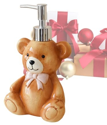 Nachfüllbarer Seifenspender, 350 ml Bär Design, Lotion-Pumpglas, Küche und Bad, Seifenspender, Dusche, Wäsche, Weihnachten, Zuhause, Arbeitsplatte, Zimmer, niedliche dekorative und praktische Pumpe