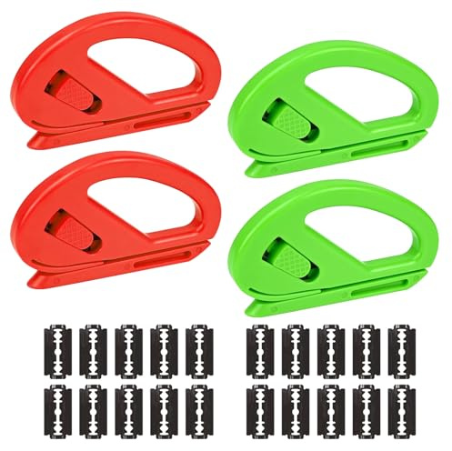 INNAL 4 Piezas Cortador de Papel de Regalo con 20 Pcs Cuchillas | Cortador de Papel de Envoltura Wrapping Paper Cutter para Manualidades para Fiestas, Navidad