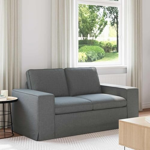 Faucqir Soffa mörkgrå tyg 162 x 80 x 82 cm modern hörnsoffa med robust metallram och bekväma sittdynor perfekt för vardagsrum, gästrum, avkoppling och lounge