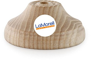 Rosette in natürlichem Holz für Textilkabel. Made in Italy