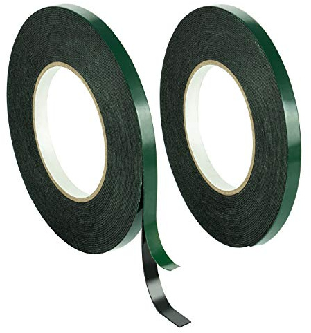 POPPSTAR 2x Ruban adhésif double face en mousse, ruban de montage (10m x 9mm x 1mm), noir