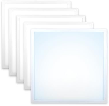 Xtend EcoLight 5x LED Panel 62x62 Tageslichtweiß 6000K dimmbar 36W 0-10V 4320lm Rasterleuchte Slim Alu flimmerfrei Deckenleuchte Netzteil PLs3.0