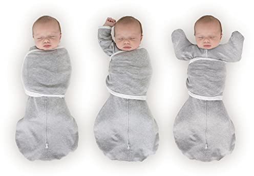SwaddleDesigns 6-in-1 Omni Pucksack Baby, Pucktuch & Puckschlafsack 0–3 Monate, Baby Schlafsack für Neugeborene mit Arme-nach-Oben-Ärmeln
