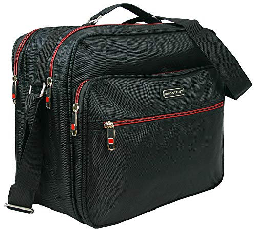 BAG STREET - Arbeitstasche für Männer - Flugbegleiter - Herrentasche - Nylon (Schwarz)
