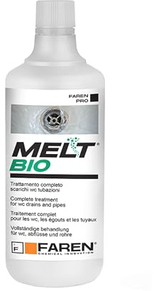 Faren BIO MELT, Trattamento Organico per Scarichi, Attivatori Biologici Vegetali, Pulizia Tubazioni e Fosse, 1L