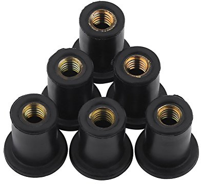 Boulons De Pare Brise De Moto, 6 pièces m4 écrou de puits en caoutchouc durable douille boulon de pare-brise écrous en laiton adaptés aux attaches de matériel de canoë-kayak de moto accessoire utile
