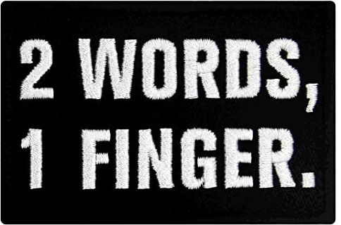 EmbTao 2 ord 1 fingerlapp broderad taktisk märke applikation fästkrok och ögla emblem