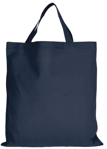 TEXXILLA 10 Stück Baumwolltasche - 28 Farben | mit Zwei kurzen Henkeln | 38x42cm | Jutebeutel | Einkaufstasche | unbedruckt, Farbe:dunkelblau, Größe:10 Stück