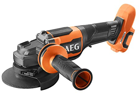 AEG PRO18V Akku-Winkelschleifer BEWS18-125BLPX2-0 (bürstenlos, FIXTEC-Mutter – für schnellen Scheibenwechsel, Schleifscheibe Typ 27, Trennscheibe Typ 1, Max. Trenntiefe 26mm ohne Akku und Ladegerät)