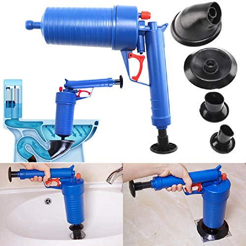 Drain Blaster Air Pump Sink Plunger Bath Toilet Drain Blockage Remover Unblocker - Blue