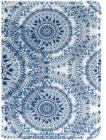 Reisepasshülle für Damen und Herren, Boho-Muster, Blau, Reisepasshülle, Reisepasshülle, Reisedokumente, Organizer, Mehrfarbig, 10x14cm/4x5.5 in