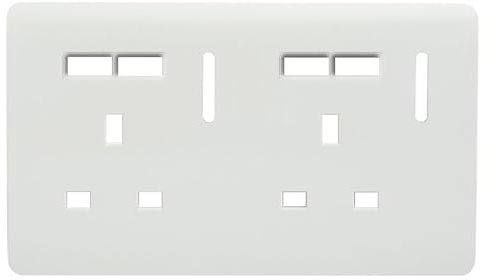 Trendi Switch 2 Gang 4 Port USB Spare Faceplate for Modern Designer Plug Socket in Ice White