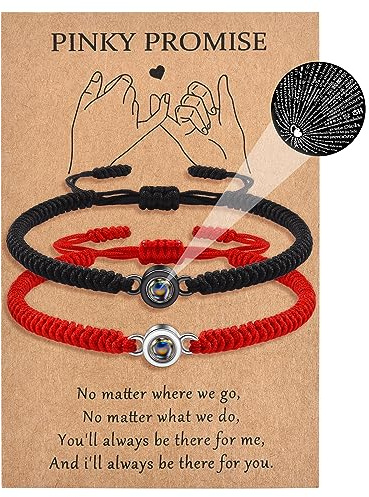 MANVEN Partnerarmband, pararmband, pargåvor, projektion av jag älskar dig på 100 språk, matchande pararmband, amulett för vänner, flickvänner, män, fruar, till alla hjärtans dag, 15.5-26cm, Nylon