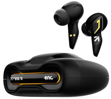 GOBOULT UFO wirklich kabellose In-Ear-Ohrhörer mit 48 Stunden Spielzeit, integrierter App-Unterstützung, 45 ms Low Latency Gaming, 4 Mikrofone ENC, atmende LEDs, 13 mm Bass-Treiber-Ohrstöpsel, TWS