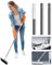Cepillo para Fregar Suelos 3en 1, Cepillo para Suelos de Cerdas Duras, Mango Largo de 114 cm, Cepillo de Limpieza de Piso Telescópico, para la Limpieza de Terrazas, Azulejos, Baño, Piscina y Patio