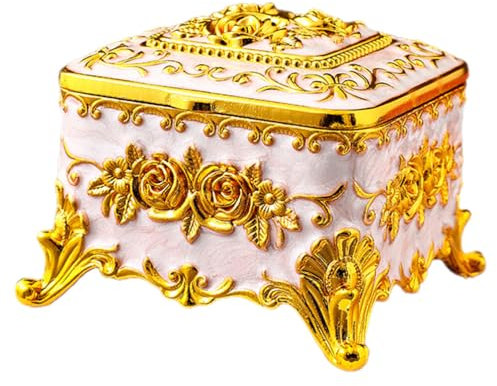 IMIKEYA Schmuck Aufbewahrungsbox Metall Schmuckschatulle Für Ohrringe Und Vintage Stil Für Organisation Von Juwelen Und Kleinen Gegenständen